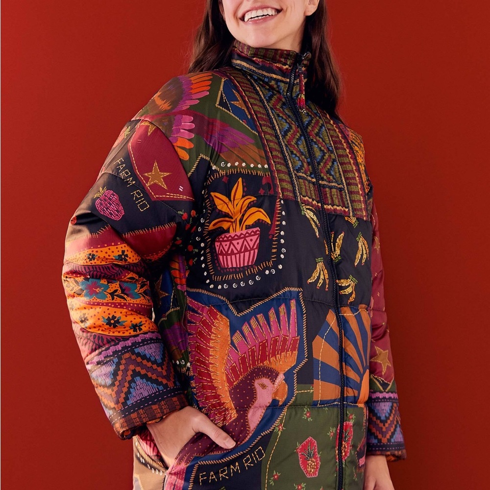 FARM Rio Vibrant Patterned Puffer Jacket